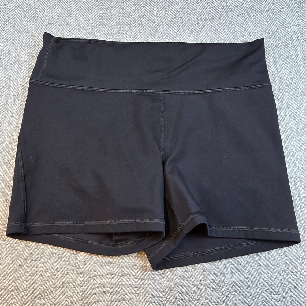 All in Motion Womens Black High Waisted Athletic Compression Shorts Large L